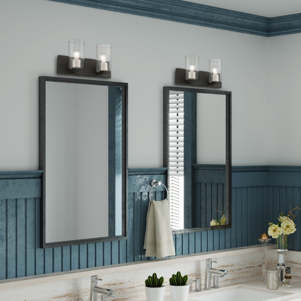 Latitude Run® Yvelisse 2Light Dimmable Black Bath Bar Wayfair